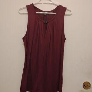 Le Château Burgundy Sleeveless Blouse Size P/S Viscose Stretch Top